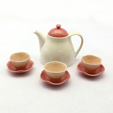 달소금 국산 예쁜 도자기 주전자 + 찻잔 다기 세트 코랄, 1세트, 주전자 + 찻잔 3p + 받침 3p 주방용품/커피잔/찻잔 반품 최저가 39,270원