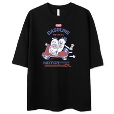 벤힛 남녀공용 빅사이즈 모터오일 오버핏 반팔 티셔츠 패션의류/잡화/남녀 공용 의류 반품 최저가 9,480원