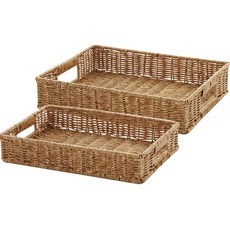네이쳐리빙 데이지가든 트레이 라탄바구니 2종 세트, 1세트 홈인테리어/바구니/바스켓 반품 최저가 15,370원