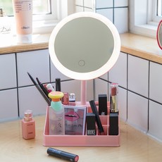 아이린 충전식 수납 LED 화장거울, 핑크 홈인테리어/거울 반품 최저가 13,300원