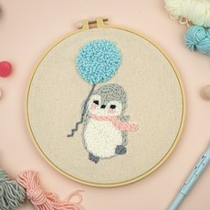 아트조이 DIY 펀치 니들 자수 + 4단 바늘 세트, 1세트, 펭귄과 풍선 홈인테리어/DIY 패키지 반품 최저가 9,300원