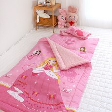 디자인엔 알러지케어 해피프린세스 어린이집 낮잠 키즈 이불 + 토퍼 + 솜베개 세트, 핑크 출산/유아동/유아동침구 반품 최저가 34,730원