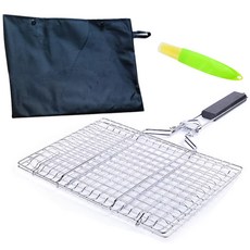 MEO 스테인레스 바베큐 그릴 생선구이 석쇠 + 오일브러쉬 세트, 1세트 주방용품/주방조리도구 반품 최저가 15,620원