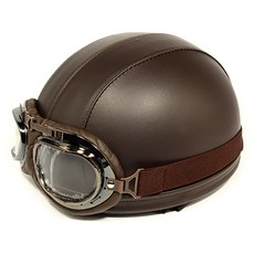 HANMI 빈티지 LEATHER 고글 헬멧, 브라운 자동차용품/오토바이용품 반품 최저가 18,900원