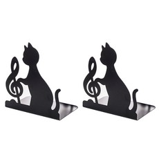 검은고양이 북엔드 철제 책받침대 YT_RA887 2p, 음표 문구/오피스/사무용품 전문관 반품 최저가 7,660원