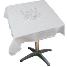 지비유 정사각 식탁보, 화이트핑크자수, 2인(90 x 90cm), 1개 홈인테리어/카페트/쿠션 반품 최저가 10,520원
