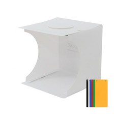 포터블 듀얼라이트 LED 미니 포토박스 22 x 23 cm + 배경지 6종 세트, 1세트 가전디지털/카메라 반품 최저가 8,820원