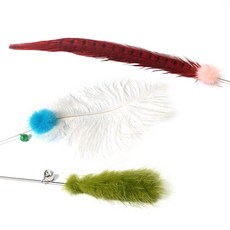 힐링타임 반려묘 깃털 스틱 3종 세트, 랜덤 발송, 1세트 반려동물용품/고양이 용품 반품 최저가 5,330원