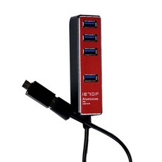 이탑 유전원 USB3.1 4포트 허브 C타입 젠더 포함 T3-09, 레드, 1개 가전디지털/PC부품 반품 최저가 8,790원