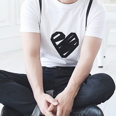 몽피마피 남성 블랙하트 라운드 반팔 패션의류/잡화/여성패션 반품 최저가 6,000원