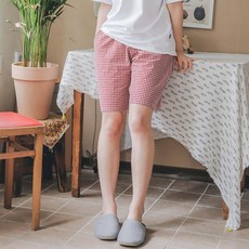 글램공감 커플용 통기성 이지 홈웨어 순면 스몰체크 파자마 5부 바지 패션의류/잡화/속옷/잠옷 반품 최저가 6,670원