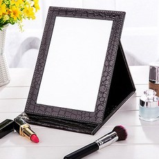 금길 휴대용 가죽 접이식 탁상 메이크업 거울, 블랙 뷰티/뷰티소품 반품 최저가 8,470원