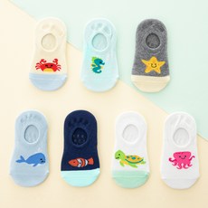 베이스알파 키즈 아동 바다 동물 친구들 덧신 양말 7종 세트 undefined/undefined 반품 최저가 4,610원