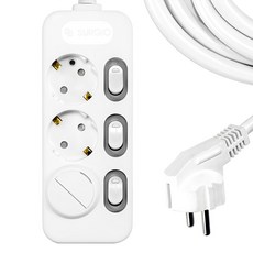 써지오 개별 멀티탭 3구 DH-2039-RT + 안전커버 랜덤발송 1p, 3m, 혼합색상, 1개 가전디지털/PC주변기기 반품 최저가 9,780원