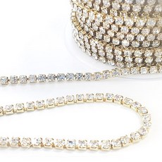 비즈라이프 큐빅 체인 촘촘 줄난 네일 스톤 2mm x 10m, 금도금, 1개 뷰티/네일 반품 최저가 15,840원