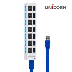 유니콘 USB3.0 7포트 허브 각포트 전원버튼 XH-Q5, 실버, 1개 undefined/undefined 반품 최저가 10,690원