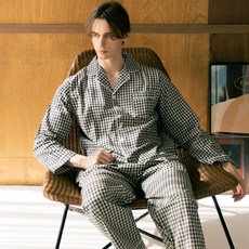 테라우드 남성용 통기성 클래식 체크 순면 긴팔 잠옷 상하세트 패션의류/잡화/속옷/잠옷 반품 최저가 15,050원