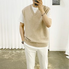 아도르클래식 남성용 세미 오버핏 램스울 V넥 니트 조끼 패션의류/잡화/남성패션 반품 최저가 36,000원