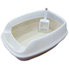 쩐이 평판형 고양이 화장실 CF-S08B + 모래삽, 아이보리, 1개 반려동물용품/고양이 용품 반품 최저가 6,140원