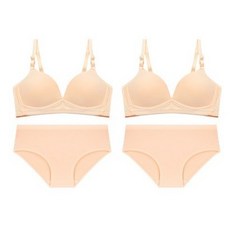 클레어 베이직 스판 노와이어 브라 2p + 팬티 2p 세트 패션의류/잡화/속옷/잠옷 반품 최저가 13,370원