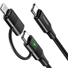 맥도도 2 in 1 PD 고속충전 케이블 C타입 + 8핀 1.2m, 블랙, 1개 가전디지털/차량용 디지털 반품 최저가 8,650원