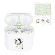오버액션 토끼 에어팟 철가루 방지 스티커, 그린, 1개 가전디지털/음향기기 반품 최저가 6,310원