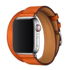 더블투어 레더밴드 스마트워치 스트랩 (42mm / 44mm 호환 가능), 오렌지, 오렌지(42mm/44mm), 1개 가전디지털/스마트워치/밴드 반품 최저가 6,380원