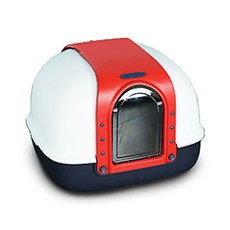 마칼 매직스페이스 후드형 고양이 화장실 3door + 배변삽 + 사막화 방지매트 세트, 레드네이비, 1개 반려동물용품/고양이 용품 반품 최저가 27,300원