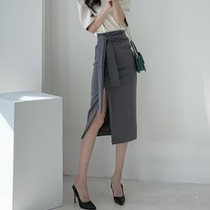 페이퍼먼츠 우아한 포인트 옆 트임 허리 리본 H 라인 미디 스커트 13769 패션의류/잡화/여성패션 반품 최저가 19,150원