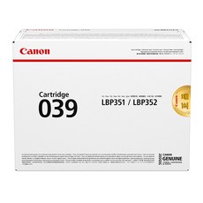 캐논 고품질 토너 카트리지 CRG-039, BLACK, 1개 가전디지털/프린터/복합기 반품 최저가 200,440원