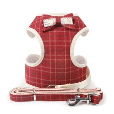 펫투비 반려동물 패턴 리본 하네스, 체크무늬 리본, 1개 반려동물용품/펫티켓 산책용품 반품 최저가 4,140원