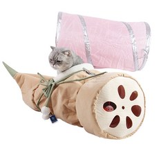 딩동펫 고양이 연근터널 놀이터, 베이지, 1개 반려동물용품/고양이 용품 반품 최저가 9,180원