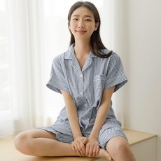 파란 커플용 냉감 미니멀 잔체크 반팔 잠옷세트 패션의류/잡화/속옷/잠옷 반품 최저가 13,490원