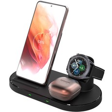 스카이 필 W51 3in1 무선충전 스탠드 + 워치 + 고속 무선 충전 거치대 SKY-W51S 갤럭시워치용, 블랙, 1개 가전디지털/휴대폰 액세서리 반품 최저가 17,990원