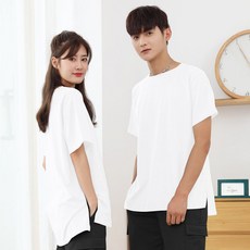 턴키 남녀공용 빅사이즈 레이어드 오버핏 롱 트임 반팔티 SP-263 패션의류/잡화/남녀 공용 의류 반품 최저가 9,610원