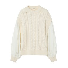 아떼바네사브루노 퍼프 슬리브 케이블 니트 VLSW1C303 패션의류/잡화/남녀 공용 의류 반품 최저가 73,070원