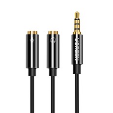 유그린 3.5mm 4극 to 마이크 헤드셋 이어폰 분배기 Y케이블, AV141, 블랙 가전디지털/음향기기 반품 최저가 4,290원