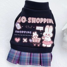 코코스튜디오 반려동물 체크 코코 스쿨룩 치마, 블랙, 1개 undefined/undefined 반품 최저가 8,200원