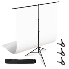 대한몰 크로마키 촬영용 링클프리 배경천 200 x 280 cm + T자 거치대 230cm 세트, 1세트, KIT-WR-TL(화이트) 가전디지털/1인방송 전문관 반품 최저가 44,280원