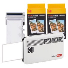 코닥 미니 2 레트로 포토프린터 휴대용 + 카트리지 68매 번들, P210R, White 가전디지털/프린터/복합기 반품 최저가 116,920원