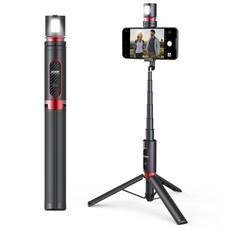 셀루미 LED 하이라이팅 무선 블루투스 셀카봉 삼각대 풀세트, SEL-LT950z(블랙 + 레드), 1개 가전디지털/휴대폰 액세서리 반품 최저가 31,160원