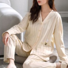 겟잇블루 순면 긴팔 실내 스트라이프 임산부 파자마 상하의 세트 패션의류/잡화/속옷/잠옷 반품 최저가 9,640원