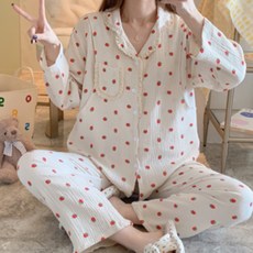 민성컴퍼니 임산부 딸기 카라 잠옷세트 패션의류/잡화/속옷/잠옷 반품 최저가 29,570원