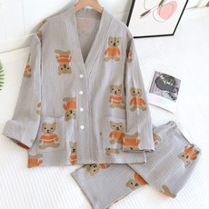 곰돌이 패턴 단추식 파자마 세트 패션의류/잡화/속옷/잠옷 반품 최저가 28,080원