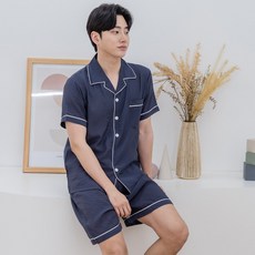 에이원 남성용 인견 반팔 카라 상하 잠옷 세트 패션의류/잡화/속옷/잠옷 반품 최저가 8,690원