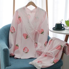 에스텔라 빅 딸기 레이스 리본 임산부 잠옷 상하의 세트 패션의류/잡화/속옷/잠옷 반품 최저가 8,880원