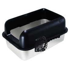 캣끗하개 하이탑 스텐 고양이 화장실, 블랙, 1개 반려동물용품/고양이 용품 반품 최저가 32,400원
