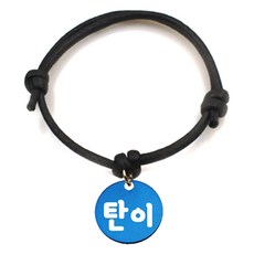 펫츠룩 굿모닝 블랙 반려동물 목걸이 S + 알미늄원형 팬던트 S, 블루(탄이), 1개 반려동물용품/펫티켓 산책용품 반품 최저가 2,250원
