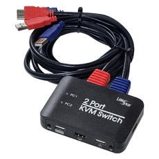 랜스타 케이블일체형 HDMI 1.4 KVM 2대 1 스위치 4K 30Hz 블랙, LS-HD22U, 1개 가전디지털/PC주변기기 반품 최저가 24,420원