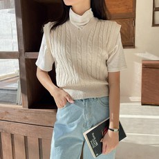 트위 오델로 케이블 니트 베스트 패션의류/잡화/여성패션 반품 최저가 4,230원